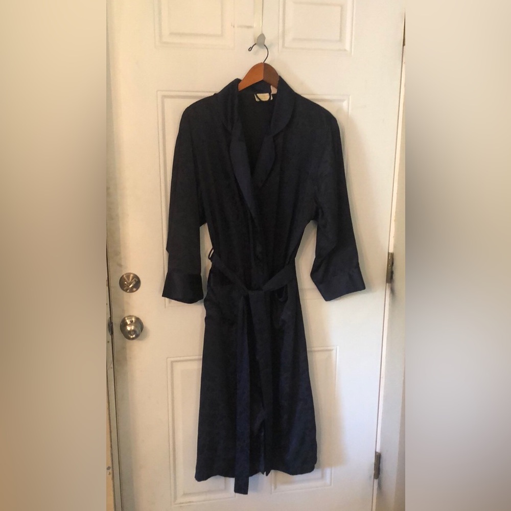 Vintage Victoria’s Secret Navy Jacquard Full Length Robe